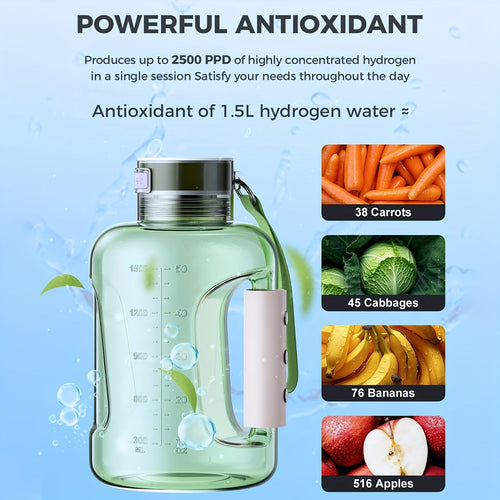 1.5L Hydrogen Rich Fitness Water Bottle(Green)