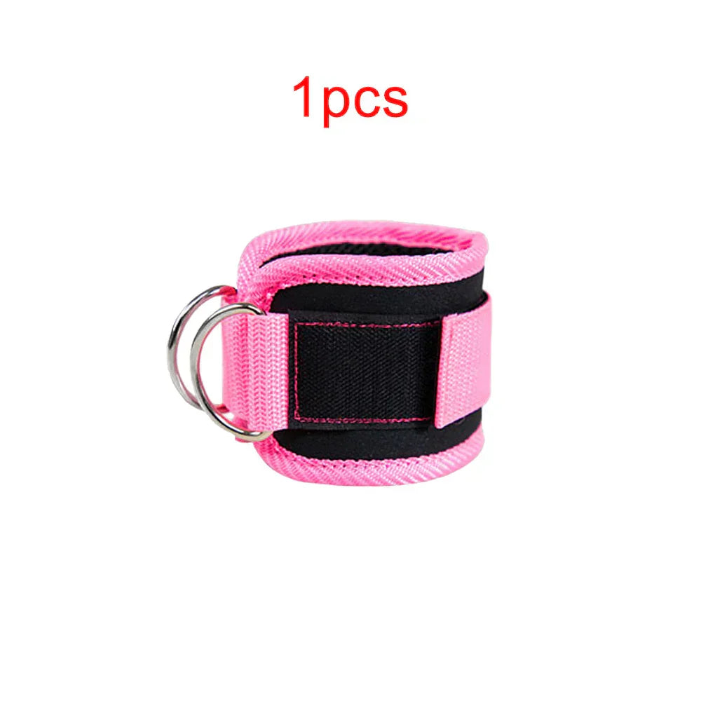 1 Pair Adjustable D-Ring Ankle Straps for Leg and Glute Workouts